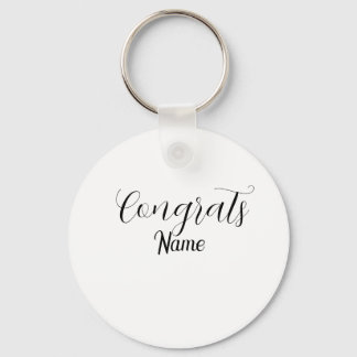 Congrats graduate name simple minimal year class  keychain