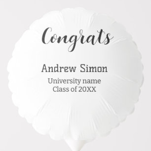 Congrats graduate name university name class 20XX Balloon