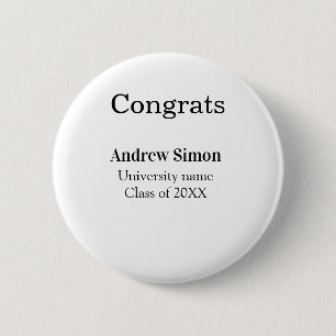 Congrats graduate name university name class 20XX Button