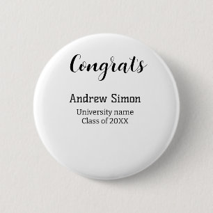 Congrats graduate name university name class 20XX Button