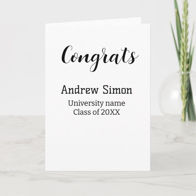 Congrats graduate name university name class 20XX Card (Front)