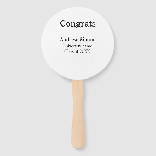Congrats graduate name university name class 20XX Hand Fan