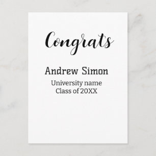 Congrats graduate name university name class 20XX Holiday Postcard