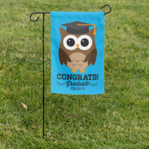 Congrats Graduate   Owl in Hat Garden Flag