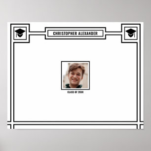 Congrats Graduate Photo Black Signature Small Poster