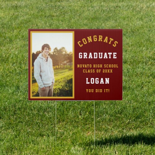 Congrats Graduate Photo Graduation High School  Sign