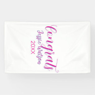 Congrats graduate pink purple name year 20XX date Banner