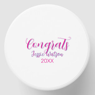 Congrats graduate pink purple name year 20XX date  Mini Candle Favors