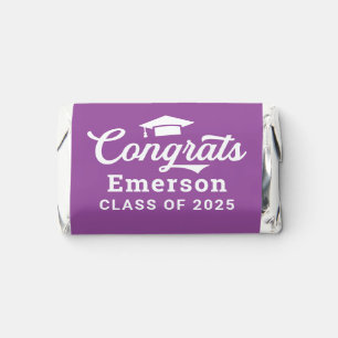 Congrats Graduate Purple Personalized Graduation Hershey's Miniatures
