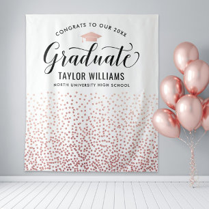 Congrats Graduate Rose Gold Confetti Backdrop