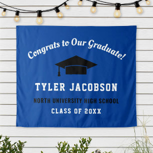 Congrats Graduate Royal Blue Backdrop