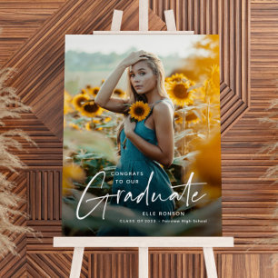 Congrats Graduate Simple Photo Graduation Party Foam Board