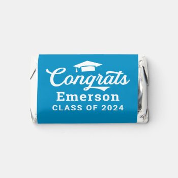 Congrats Graduate Teal Personalized Graduation Hershey's Miniatures by Plush_Paper at Zazzle