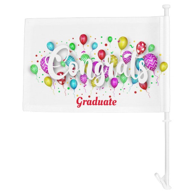 Congrats Graduate Template Car Flag (Back)