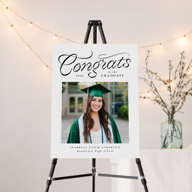 Congrats graduate trendy photo graduation party foam board (In Situ (Stand))