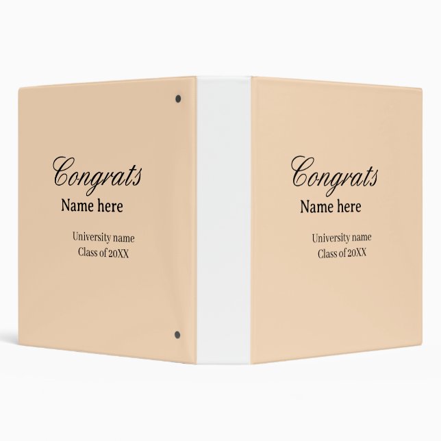 Congrats graduate university name class of 20XX na 3 Ring Binder (Background)