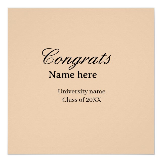 Congrats graduate university name class of 20XX na Poster (Front)
