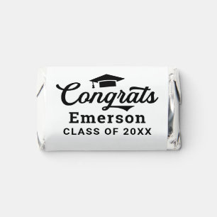 Congrats Graduate White Personalized Graduation Hershey's Miniatures