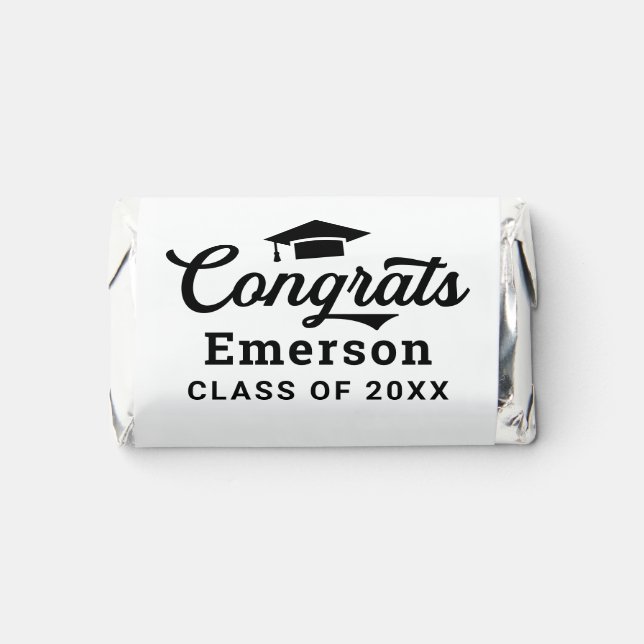 Congrats Graduate White Personalized Graduation Hershey's Miniatures (Front)