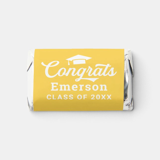Congrats Graduate Yellow Personalized Graduation Hershey's Miniatures (Front)