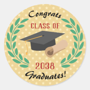 Congrats Graduates Graduating Class Congratulation Classic Round Sticker