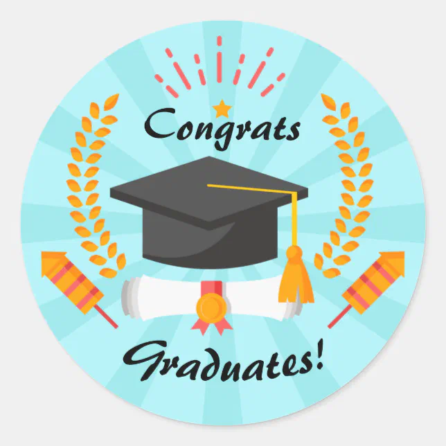 Congrats Graduates Graduating Class Congratulation Classic Round ...