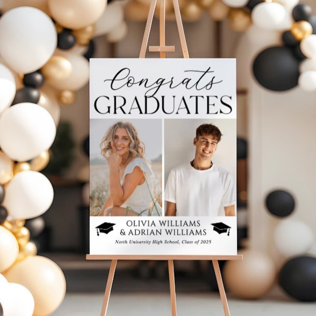 Congrats Graduates Two Photo Welcome Foam Board (Creator Uploaded)