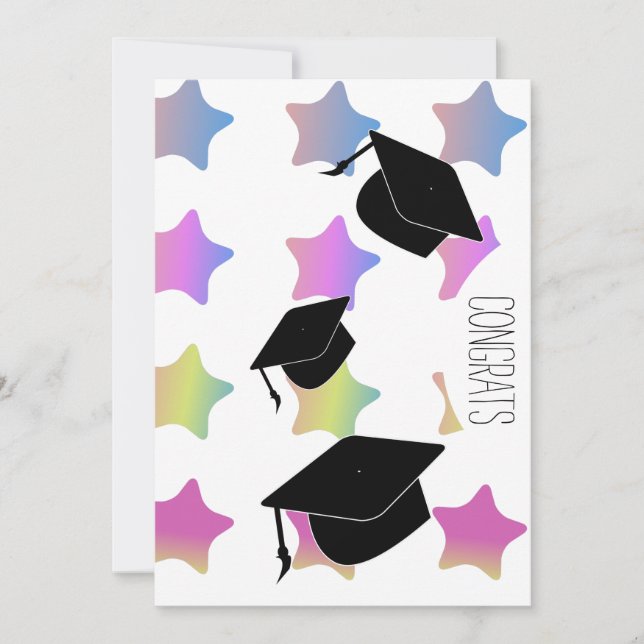 Congrats Graduation 2026 Cap and Stars Card (Front)