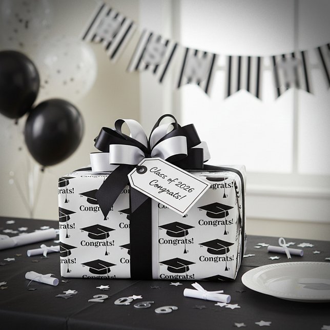 Congrats! Graduation cap  Wrapping Paper (Creator Uploaded)