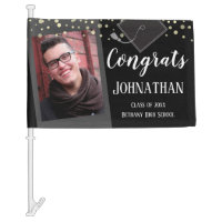 Congrats Graduation Class of 2020 Photo Black Car Flag