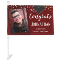 Congrats Graduation Class of 2020 Photo Car Flag