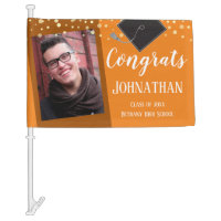 Congrats Graduation Class of 2020 Photo Orange Car Flag