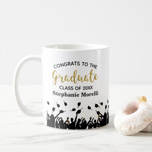 Congrats Graduation Gift Coffee Coffee Mug (With Donut)