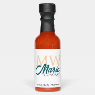 Congrats graduation monogram orange blue 20XX year Hot Sauces