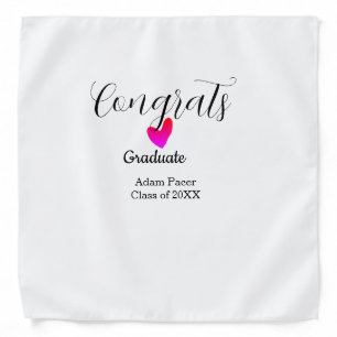 Congrats graduation name class of 20XX year heart Bandana