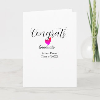 Congrats graduation name class of 20XX year heart Card