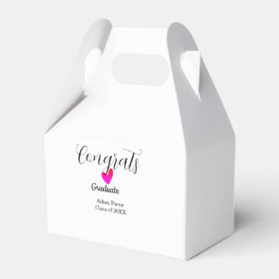 Congrats graduation name class of 20XX year heart Favor Boxes