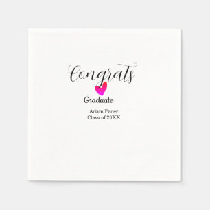 Congrats graduation name class of 20XX year heart  Napkins