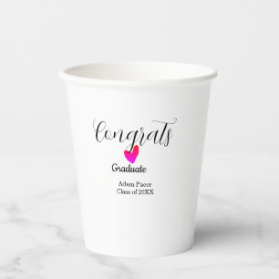 Congrats graduation name class of 20XX year heart  Paper Cups