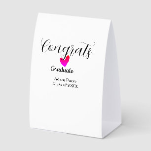 Congrats graduation name class of 20XX year heart Paper Table Tent