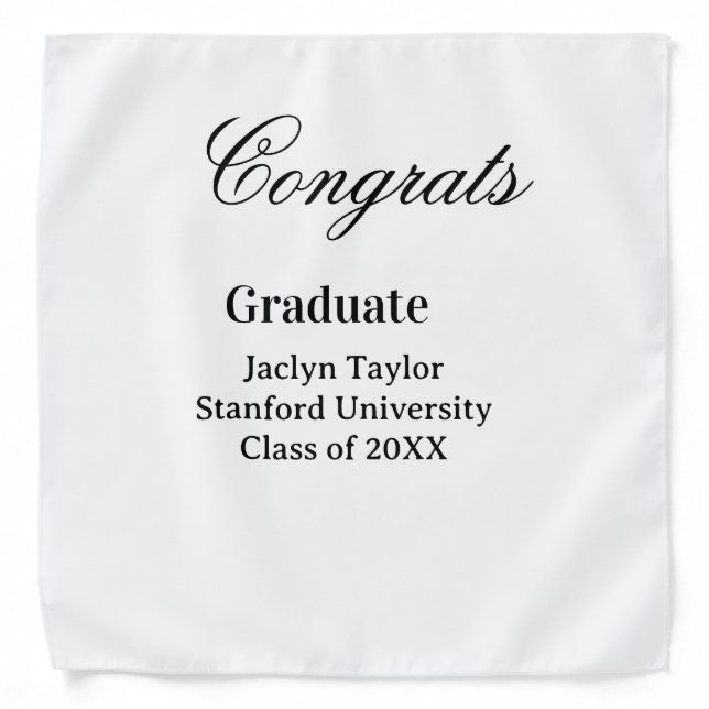 Congrats graduation name university name class of  bandana (Front)