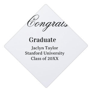 Congrats graduation name university name class of  cap topper