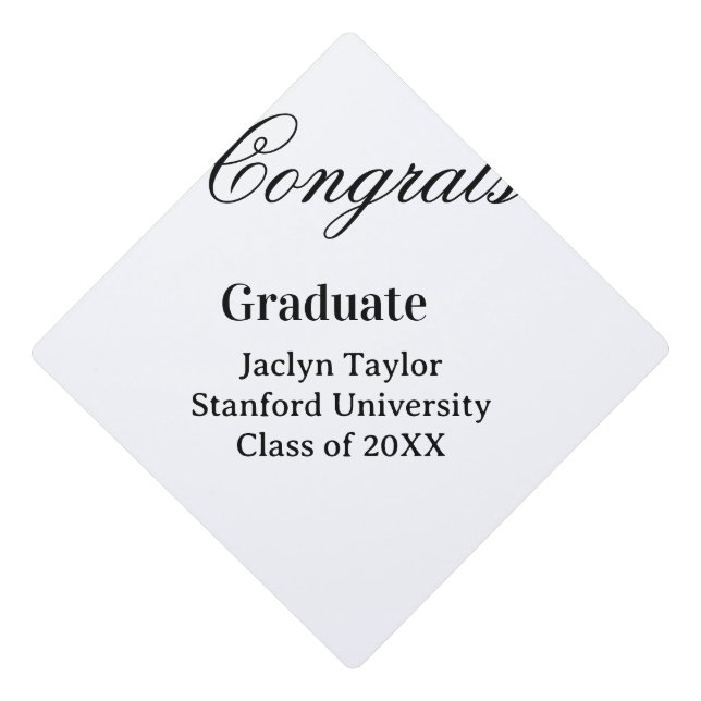 Congrats graduation name university name class of  cap topper (Front)