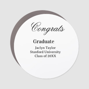 Congrats graduation name university name class of car magnet