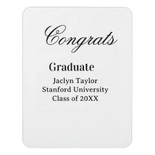 Congrats graduation name university name class of door sign
