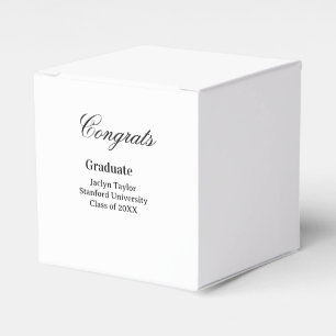 Congrats graduation name university name class of favor boxes