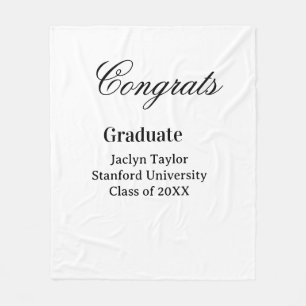 Congrats graduation name university name class of fleece blanket