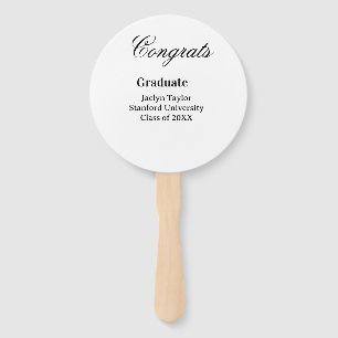 Congrats graduation name university name class of hand fan
