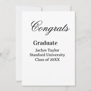Congrats graduation name university name class of invitation