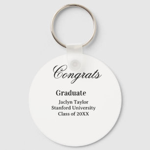 Congrats graduation name university name class of keychain